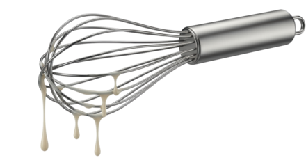 Isolated Whisk with Cream Drips