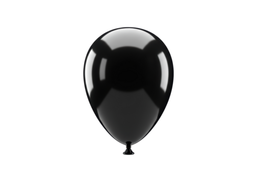Isolated Realistic Glossy Black Balloon for Celebration and Decoration