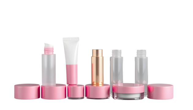 Cosmetic products collection. Beauty and skincare concept.
