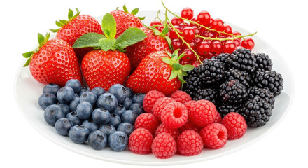 Obraz premium Isolated Assorted Berries Plate