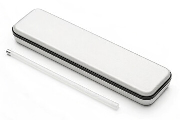 Blank white straws case mockup