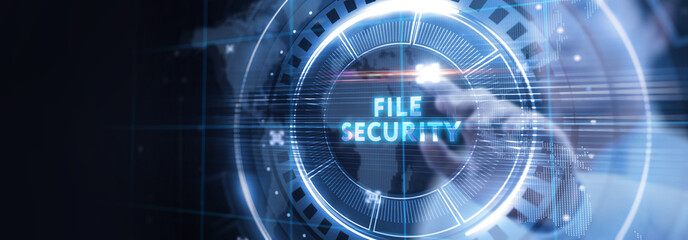 Business, Technology, Internet and network security. File security.