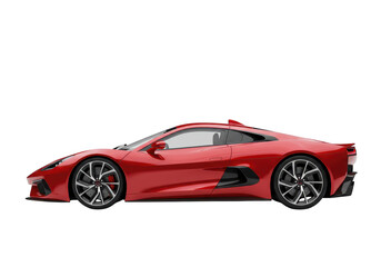 Obraz na płótnie Canvas A sleek red sports car isolated on a transparent background, representing luxury and high performance