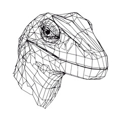 Coloring book for children Basilisk Black and white vector illustration.