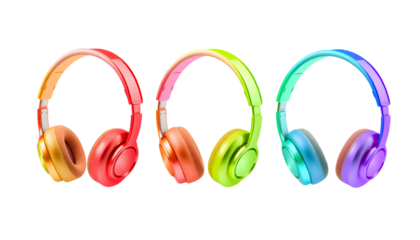 Vibrant OverEar Headphones Trio A Spectrum of Sound and Style