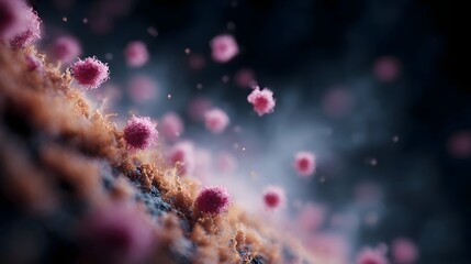 Captivating microscopic view of a biofilm formation