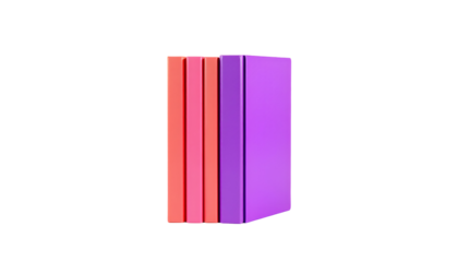 Stacked colorful books illustration on transparent background