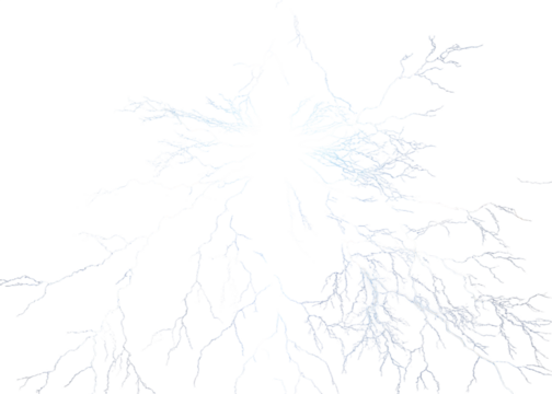 Abstract black and white lightning strike pattern on a dark background