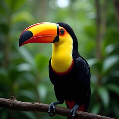 Obraz premium Tropical Toucan: Bright Beak Perched