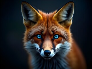 Obraz premium Mystic Gaze: Red Fox Blue Eyes