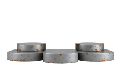 Metal podiums with rust for product presentation