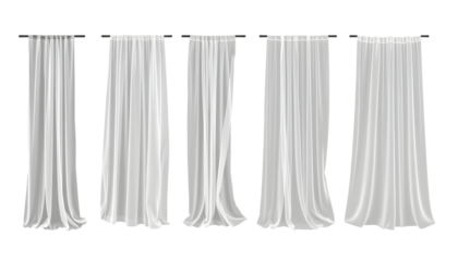 White Curtains Collection Transparent PNG Render