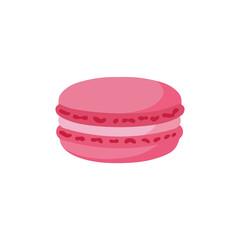 Pink Macaron Dessert Isolated on White Background Sweet French Pastry Treat