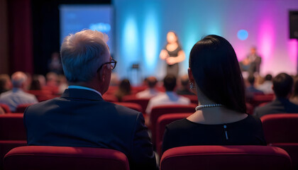 mature businessman women discussion in seminar