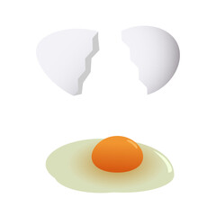 割った卵のイラスト素材