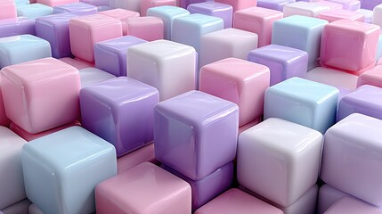 Fototapeta premium Pastel-colored cubes in a staggered arrangement