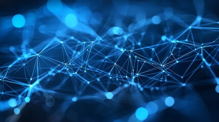 Abstract technology background with connecting dots and lines. Global network connection, digital technology and communication concept.