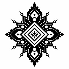 Fototapeta premium Simple Black Ethnic Pattern Illustration