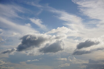 A sky with various types of clouds