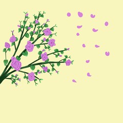 Rose with background yellow