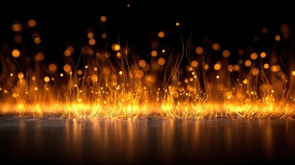 Obraz premium Glowing embers and sparks on dark surface (3)