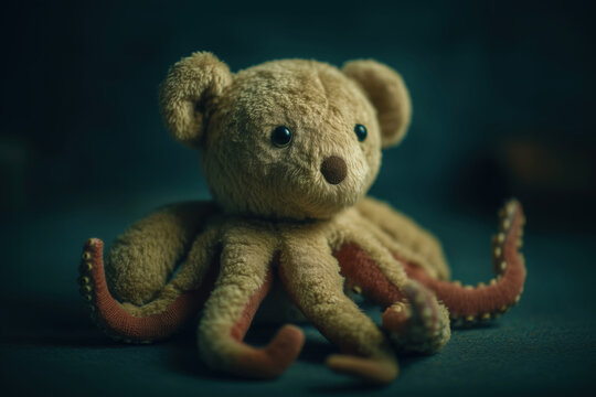 Cute octopus teddy bear plush toy.