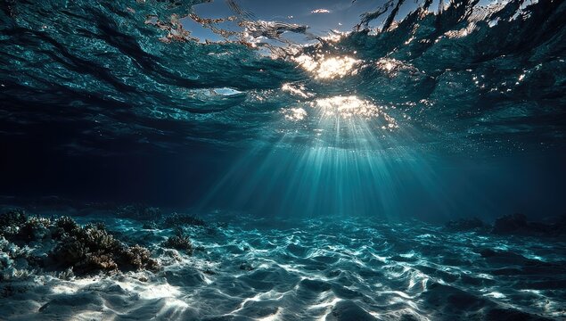 Sunbeams pierce deep ocean floor (1) - Powered by Adobe