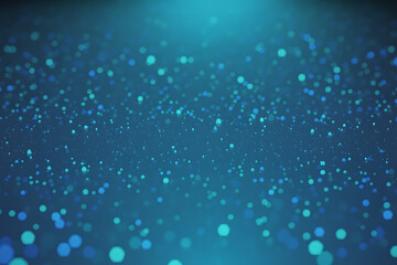 Fototapeta premium Abstract glowing blue particles shimmering and floating in a dark ethereal underwater or cosmic background