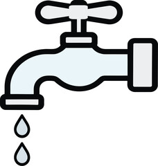 Outline water tap vector icon