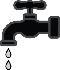 Water tap silhouette vector icon