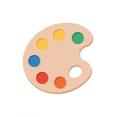 Illustration of an artist's palette with different colors of paint.