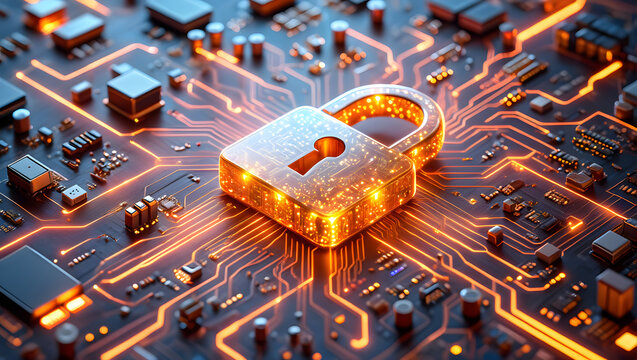 Concept Data Encryption, Online Privacy, Cyber Threats, Secure Networks, Information Security. Symbolizing Cyber Security and Data Protection