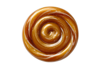 Fototapeta premium Photo of caramel candy with spiral pattern isolated on transparent background