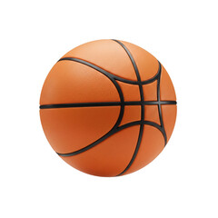Fototapeta premium A classic orange basketball, perfectly centered Isolated on a Transparent Background, PNG, Cutout