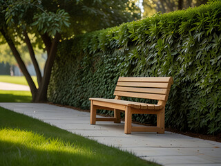 Obraz premium wooden bench in the garden
