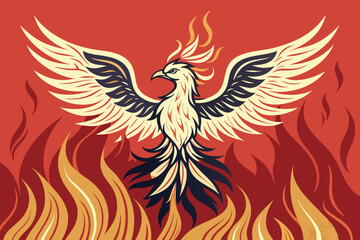 Obraz premium -symbolic-phoenix-rising-from-flames-representing-.eps