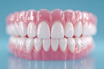 Fototapeta premium Close-up of a healthy, symmetrical set of teeth and gums