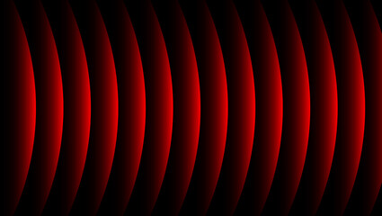 Abstract Red Glowing Wave Lines on Black Background – Futuristic Light Pattern, Modern Energy Curve Design