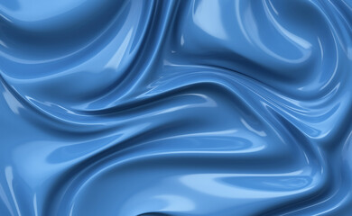 Abstract blue glossy wave background with smooth liquid shapes and flowing curves, modern elegant design.