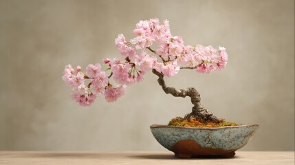 Pink cherry blossom bonsai