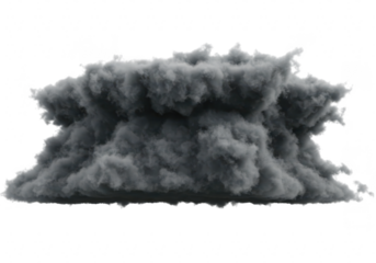 Dark heavy cumulonimbus storm cloud isolated on transparent background