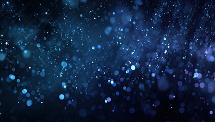 Fototapeta premium Abstract blue bokeh background with scattered particles and diagonal lines