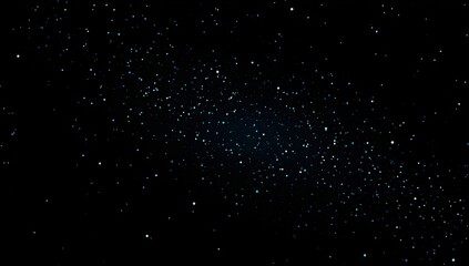 Deep space speckled with tiny, light-blue stars