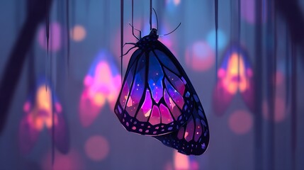 Magical translucent butterfly