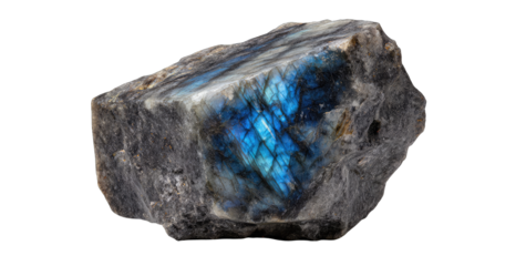 Rough, dark gray stone with vibrant blue