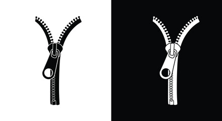 Black and White Zipper Split Design