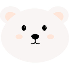 Cute Polar Bear Animal Head