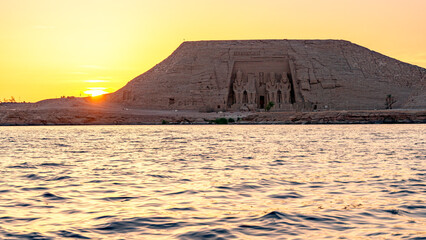 Lake Nasser at sunset, Abu Simbel, Egypt