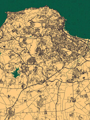 Algiers Algeria City Street Map. Downtown printable Landmarks, print city painting, travel art city banner modern art background abstract city