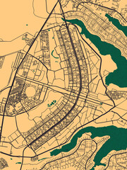 Obraz premium Brasília Brazil City Street Map. Downtown printable Landmarks, print city painting, travel art city banner modern art background abstract city